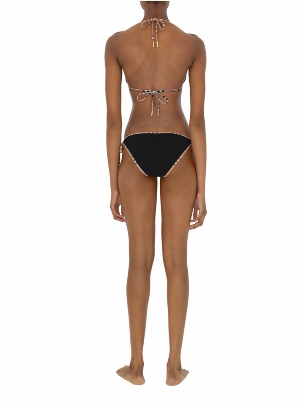 NEW WITH TAGS Burberry Black Triangle Bikini with Signature Check Trim - Picture 2 of 4